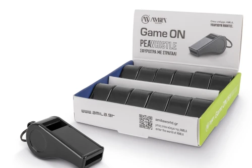Amila Σφυρίχτρα Με Στραγάλι Pea Whistle Game On - Μαύρο (44065)