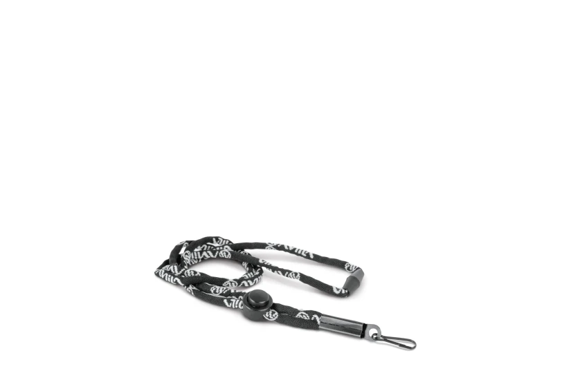 Amila Κορδόνι Ασφαλείας Σφυρίχτρας Whistle Lanyard - Μαύρο (44066)