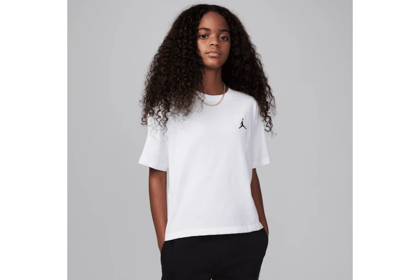 Jordan Brooklyn Essentials Embroidered Παιδικό Κοντομάνικο T-Shirt Λευκό