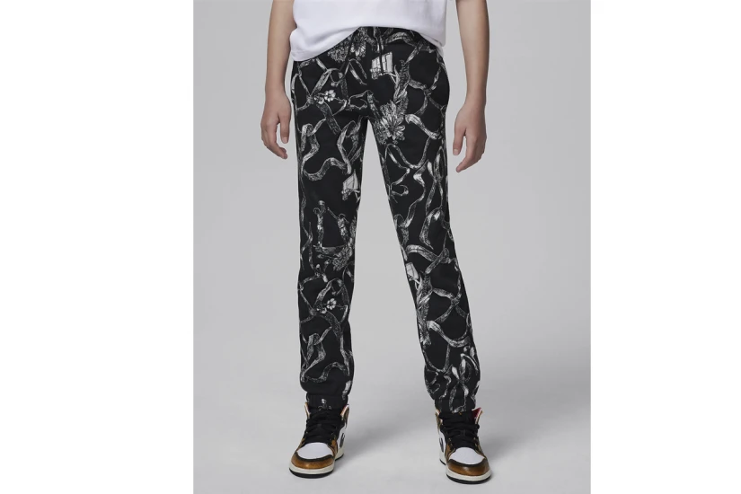 Jordan Brooklyn Fleece Παιδικό Παντελόνι Φόρμας Μαύρο, Λευκό