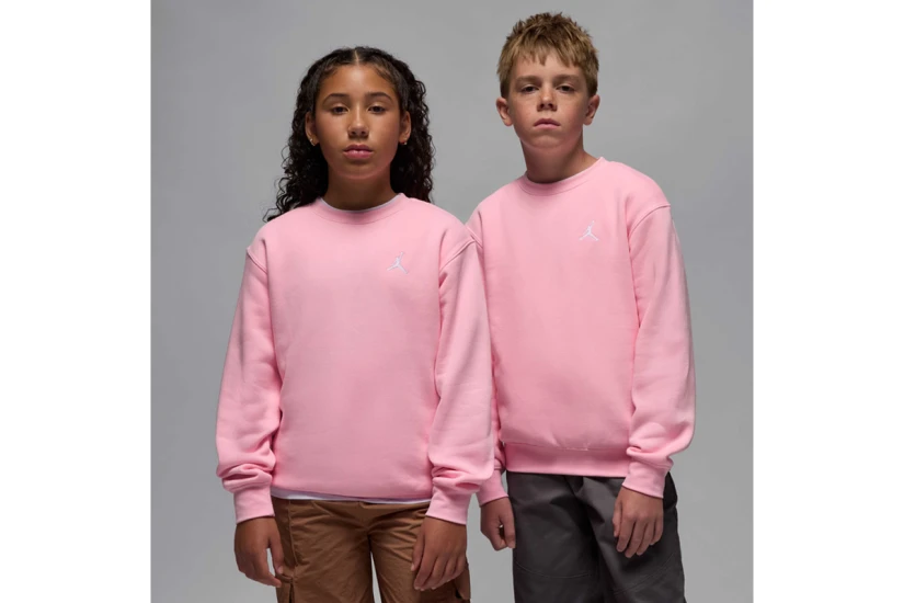 Jordan Brooklyn Fleece Παιδική Μακρυμάνικη Μπλούζα με Λαιμόκοψη Ροζ