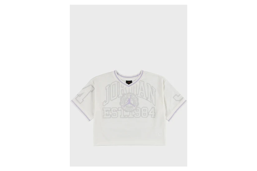 Jordan Secret Diary Jersey Παιδικό Κοντομάνικο Cropped T-Shirt Λευκό