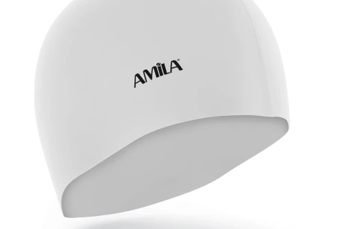 Amila Σκουφάκι Κολύμβησης Medium Hair Hq Λευκό (47027)