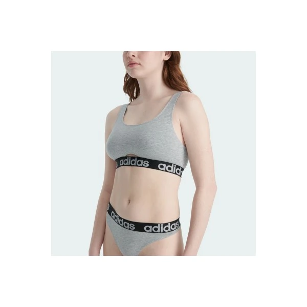 Adidas Performance Cotton Logo Bralette Γυναικείο (4A1H77 MEDIUM HTHR GREY)