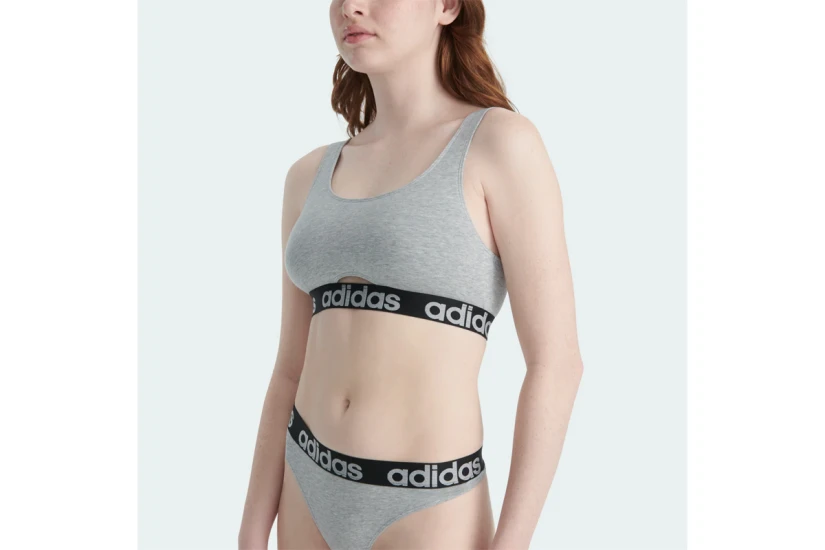 Adidas Performance Scoop Γυναικείο Bralette Γκρι, Μαύρο, Λευκό