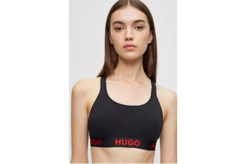 Hugo Padded Sporty Logo Cross-Back Bralette Γυναικείο (50469628 001)