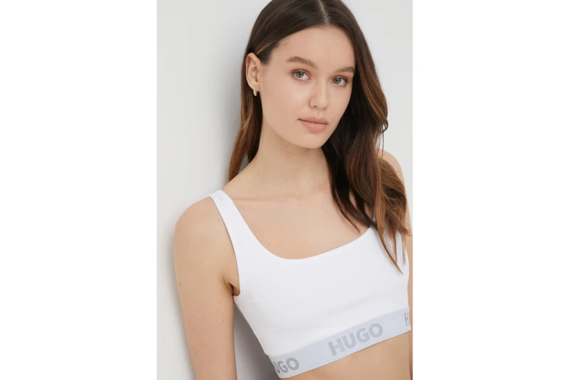 Hugo Sporty Logo Γυναικείο Bralette Λευκό