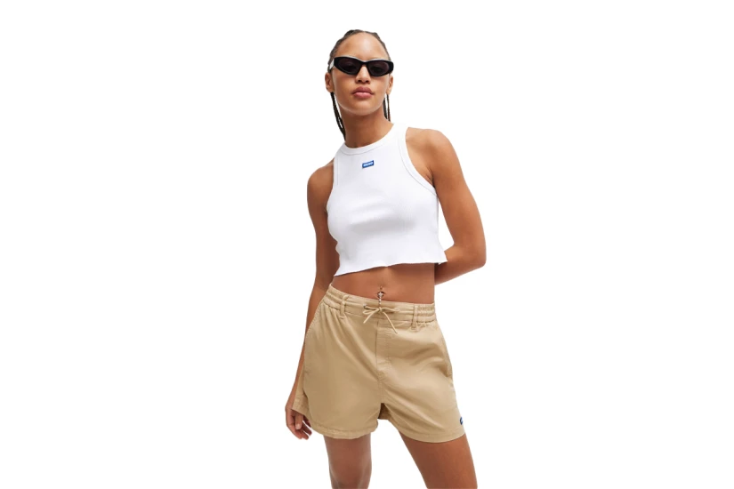 Hugo Baby Γυναικείο Αμάνικο Crop Top Λευκό