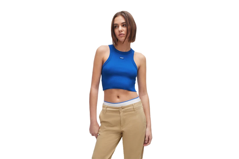 Hugo Baby Crop Top Γυναικείο Αμάνικο Crop Top Ρουά
