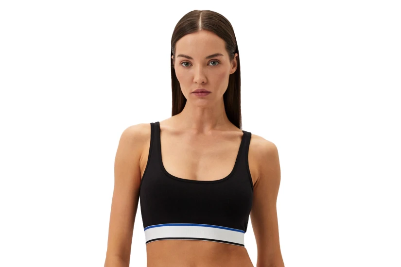 Hugo Bralette Blue Γυναικείο Μπουστάκι Μαύρο, Λευκό, Μπλε