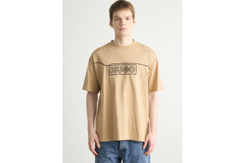 Hugo Noideryo Ανδρικό Κοντομάνικο T-Shirt Μπεζ