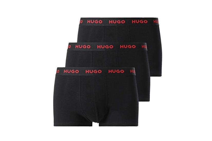 Hugo Trunks Ανδρικά Εσώρουχα Boxer Μαύρα 3 Τεμάχια