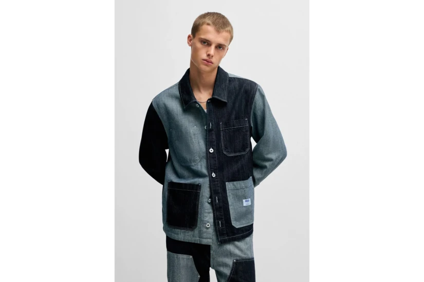 Hugo Eberse Overshirt Ανδρικό Μακρυμάνικο Πουκάμισο Μπλε Σκούρο