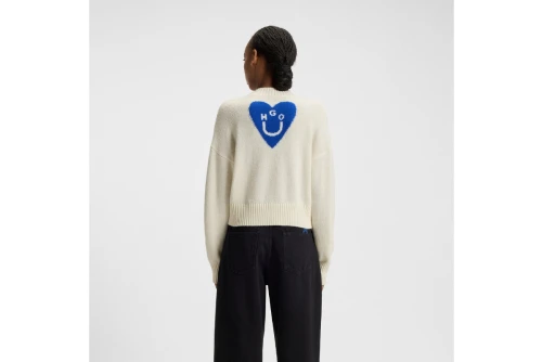 Hugo Scutie_B Happy Heart V-Neck Πουλόβερ Γυναικείο (50543059 992)