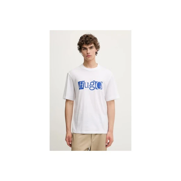 Hugo Nugix With Graphic Logo Print T-Shirt Ανδρικό (50543485 100)