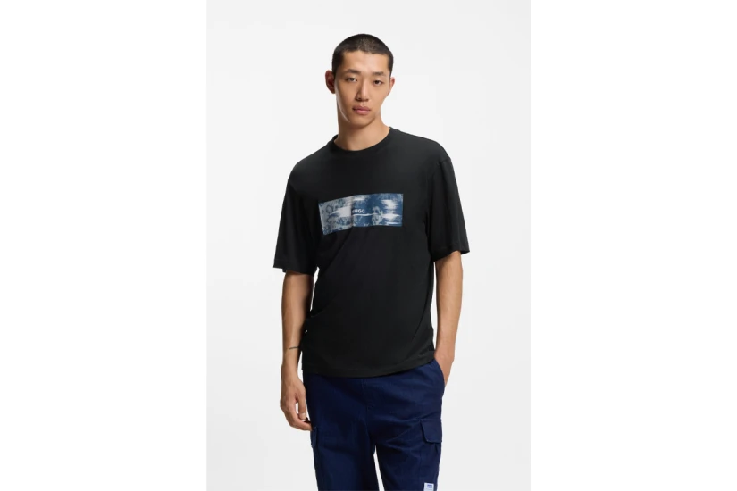 Hugo Napolux With Printed Artwork Ανδρικό Κοντομάνικο T-Shirt Μαύρο