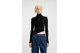 Hugo Somyna B Rib Knit Asymmetric Γυναικείο Πουλόβερ Μαύρο