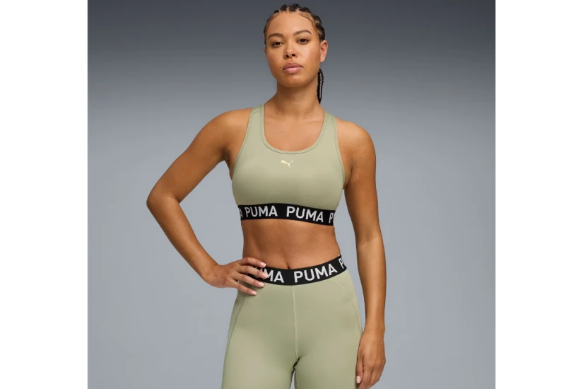 Puma 4Keeps Elastic Γυναικείο Μπουστάκι Χακί, Μαύρο