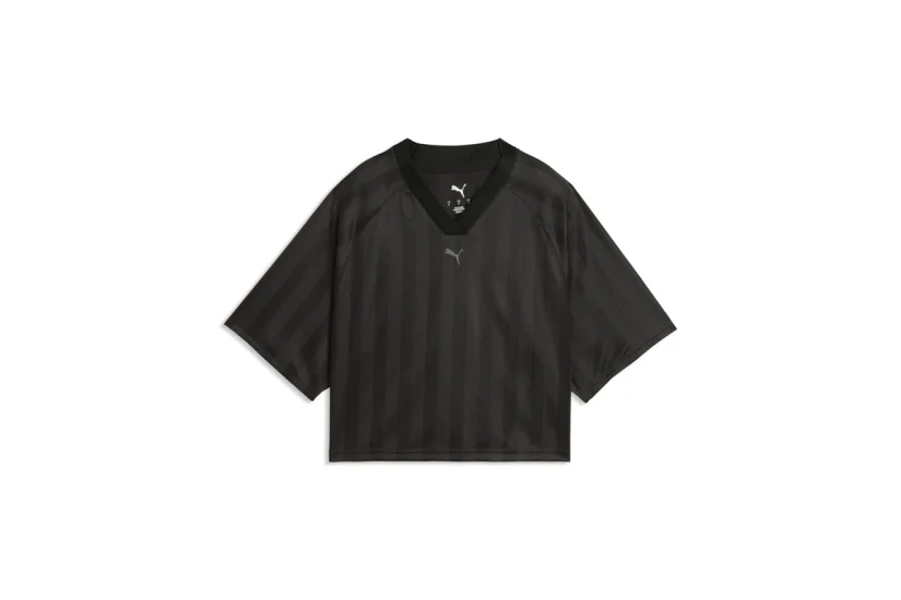 Puma League Γυναικείο Κοντομάνικο Cropped T-Shirt Μαύρο