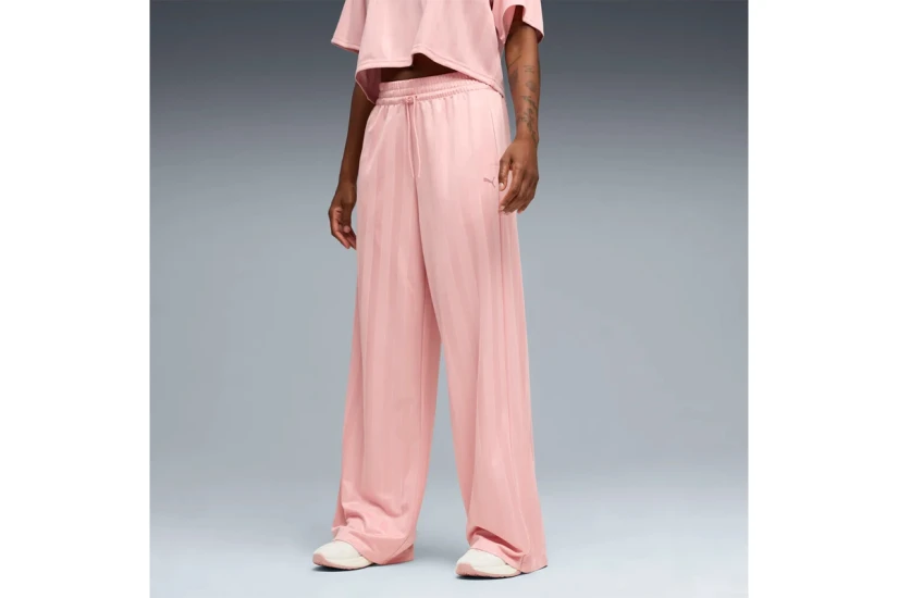 Puma League Wide Leg Γυναικείο Παντελόνι Φόρμας Ροζ