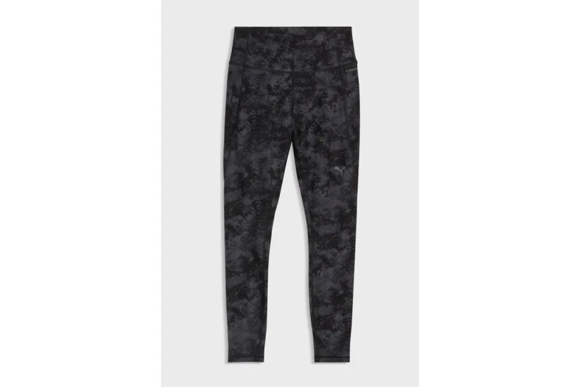 Puma Cloudspun Printed High Waisted Γυναικείο Μακρύ Κολάν Ανθρακί, Μαύρο