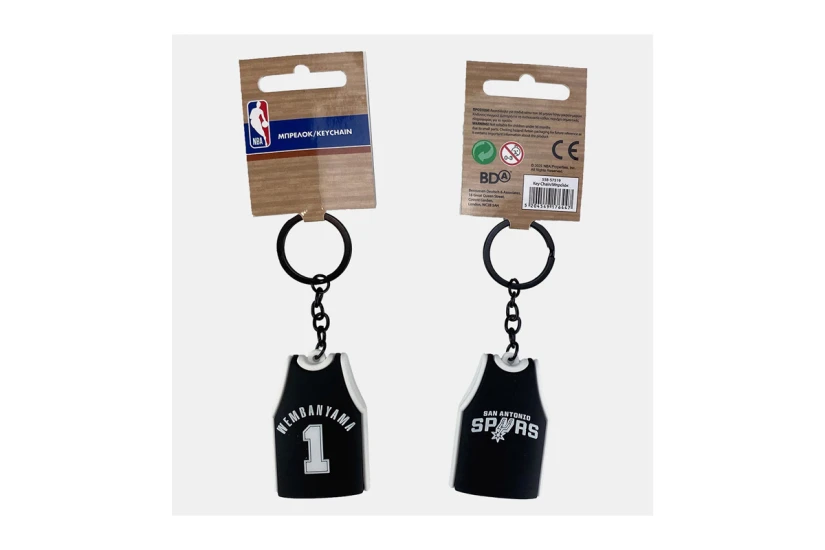Back Me Up NBA Jersey San Antonio Spurs Wembanyama 1 Μπρελόκ Μαύρο, Λευκό