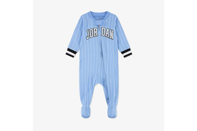 Jordan Jersey Footed Coverall Βρεφική Ολόσωμη Φόρμα Γαλάζια, Λευκή