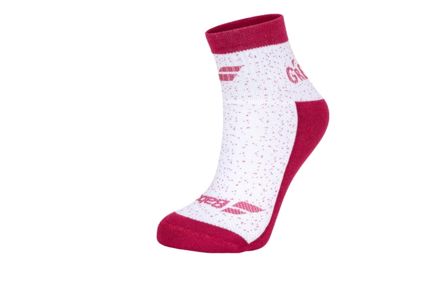 Babolat Graphic Unisex Τενιστικές Κοντές Κάλτσες Λευκές Βυσσινί