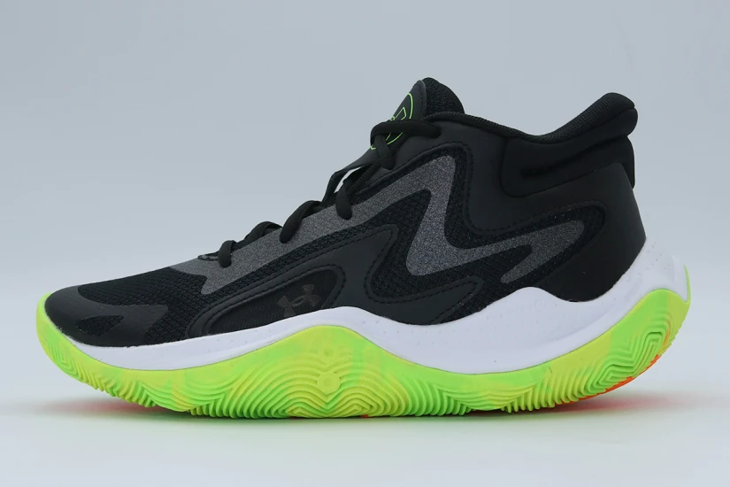 Under Armour Jet 25 Μπασκετικά Παπούτσια Μαύρα, Λαχανί, Λευκά