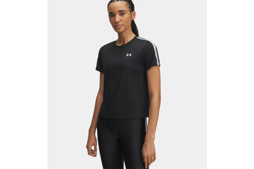 Under Armour Tech Wordmark Tape Γυναικείο Κοντομάνικο T-Shirt Μαύρο