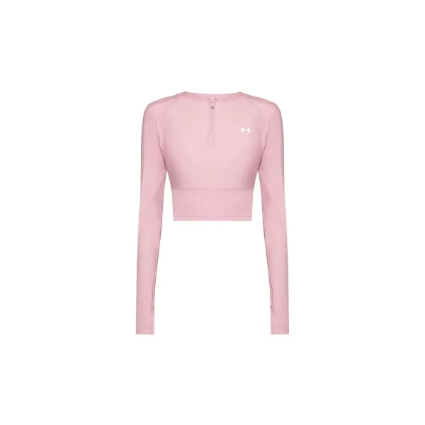 Under Armour Heatgear Rib 1-4 Zip Crop Top Μακρυμάνικο Γυναικείο (6003981 673)
