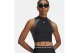 Under Armour Heatgear Rib Γυναικείο Αμάνικο Crop Top Μαύρο, Ανθρακί