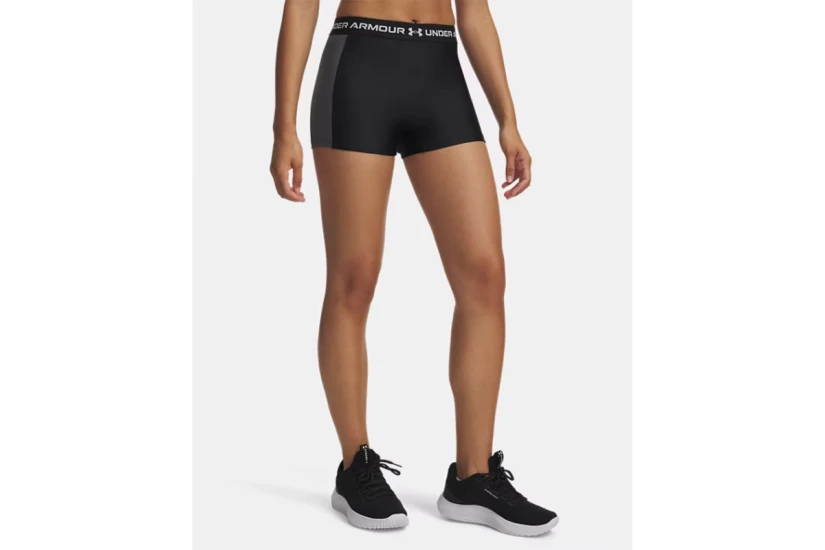 Under Armour Heatgear Rib Γυναικείο Κοντό Κολάν Μαύρο, Γκρι Σκούρο