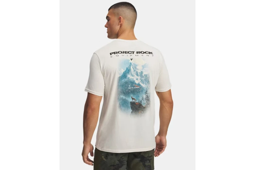 Under Armour Project Rock Ανδρικό Κοντομάνικο T-Shirt Εκρού