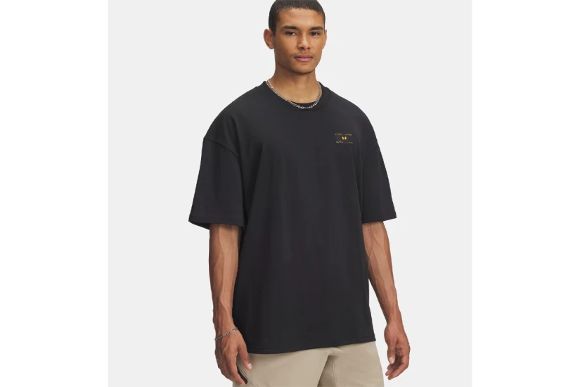 Under Armour Woven Label Heavyweight Ανδρικό Κοντομάνικο T-Shirt Μαύρο