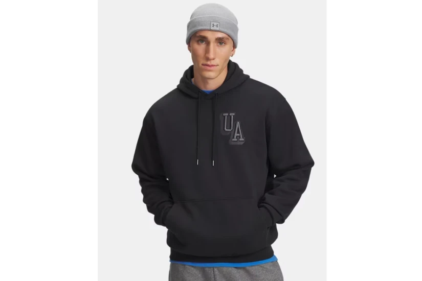 Under Armour Icon Fleece Graphic Ανδρικό Φούτερ με Κουκούλα Μαύρο