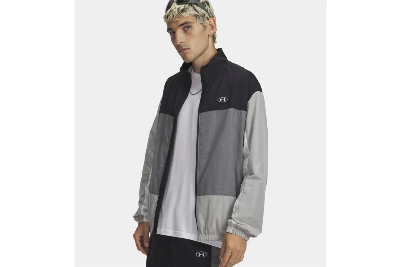 Under Armour Icon Woven Ανδρική Ζακέτα Nylon Γκρι, Μαύρη