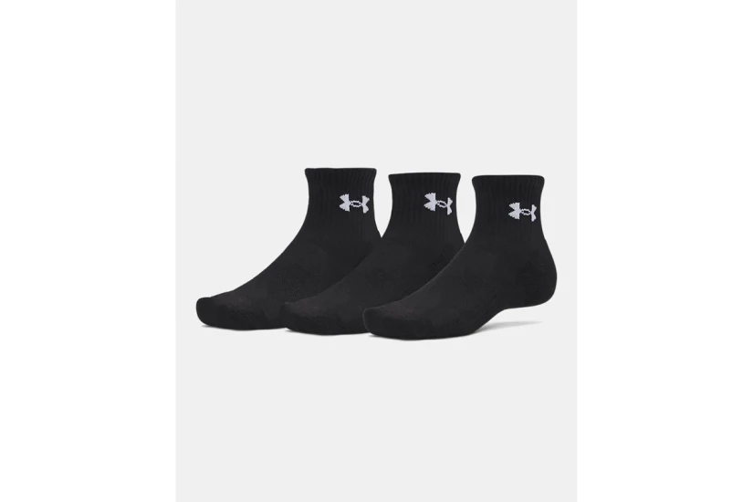 Under Armour Performance Cotton Quarter Κοντές Κάλτσες Μαύρες 3 Ζευγάρια