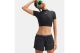 Under Armour Heatgear Γυναικείο Κοντομάνικο Crop Top Mock Μαύρο