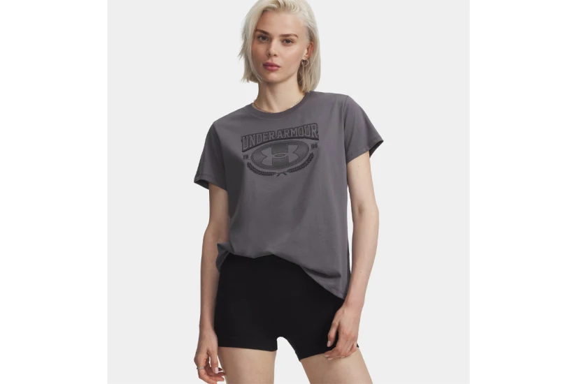 Under Armour Varsity Γυναικείο Κοντομάνικο T-Shirt Ανθρακί