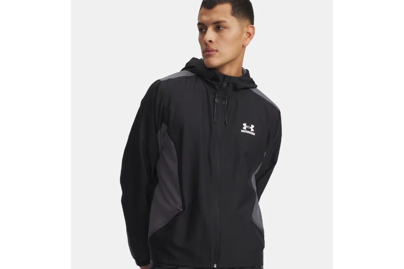 Under Armour Tech Sport Woven Ανδρικό Αντιανεμικό Μπουφάν Μαύρο, Γκρι Σκούρο