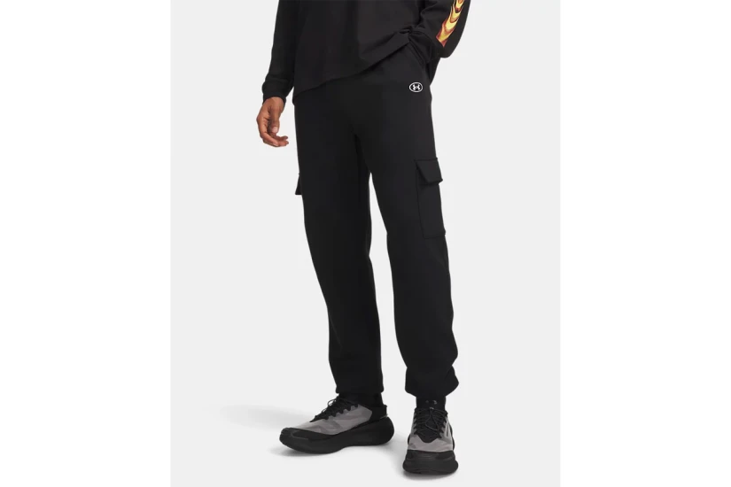 Under Armour Rival Fleece Ανδρικό Παντελόνι Cargo Μαύρο