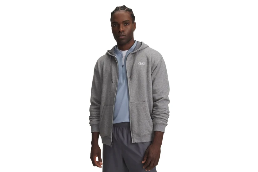 Under Armour Rival Fleece Ανδρική Βαμβακερή Ζακέτα με Κουκούλα Γκρι
