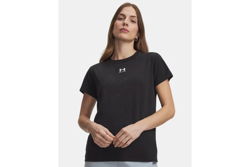 Under Armour Rival Cotton Wash Γυναικείο Κοντομάνικο T-Shirt Μαύρο
