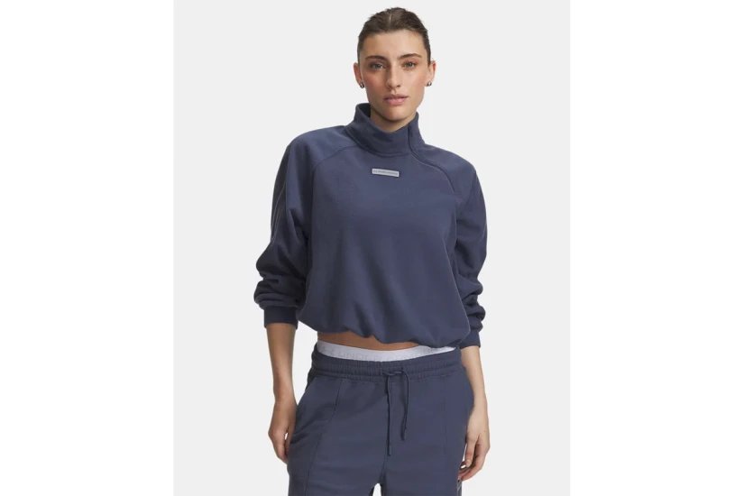 Under Armour Performance Γυναικεία Μακρυμάνικη Μπλούζα Fleece με Φερμουάρ Ραφ, Γκρι