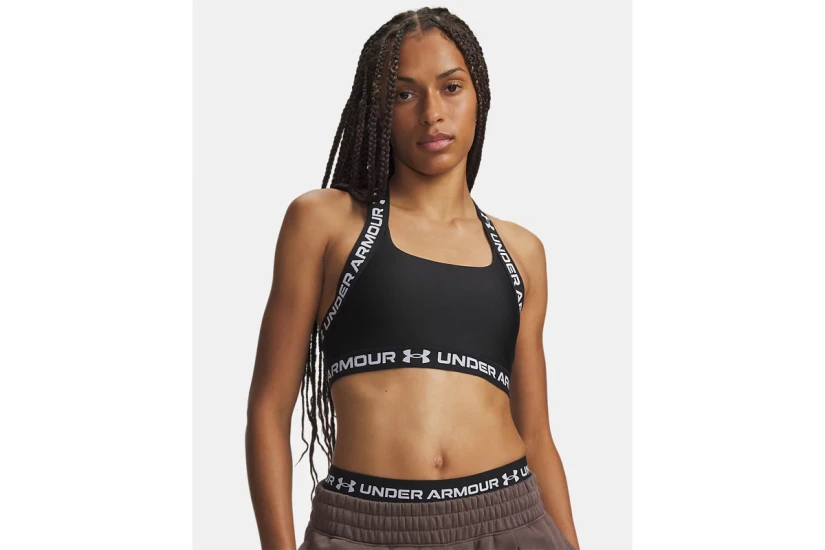 Under Armour Heatgear Mid T-Back Γυναικείο Μπουστάκι Μαύρο, Λευκό