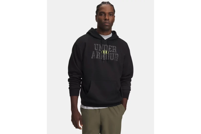 Under Armour Rival Camo Fill Ανδρικό Φούτερ με Κουκούλα Μαύρο