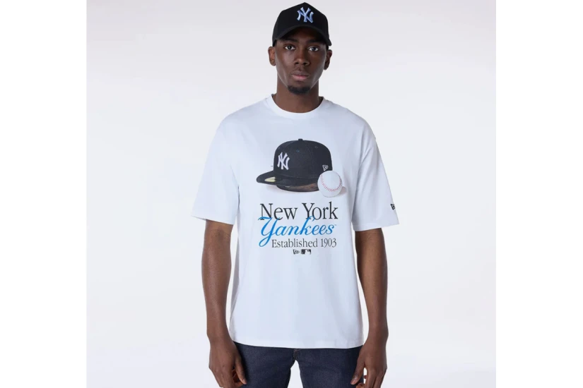 New Era New York Yankees MLB Script Κοντομάνικο T-Shirt Λευκό