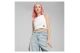 Puma Classics Ribbed Crop Top Γυναικεία Αμάνικη Μπλούζα Λευκή