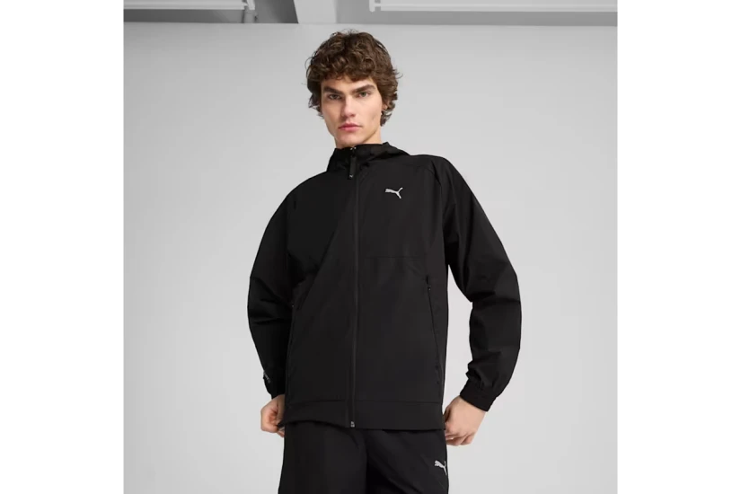 Puma Pumatech Track Ανδρική Πολυεστερική Ζακέτα με Κουκούλα Μαύρη